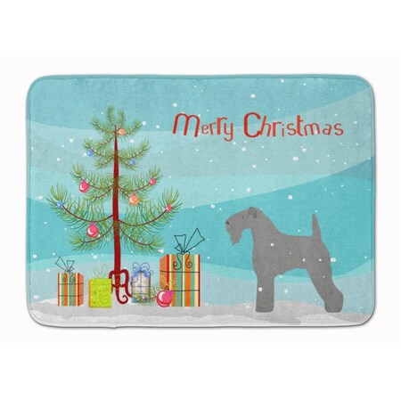Carolines Treasures Kerry Blue Terrier Merry Christmas Tree Machine Washable Memory Foam Mat BB2910RUG